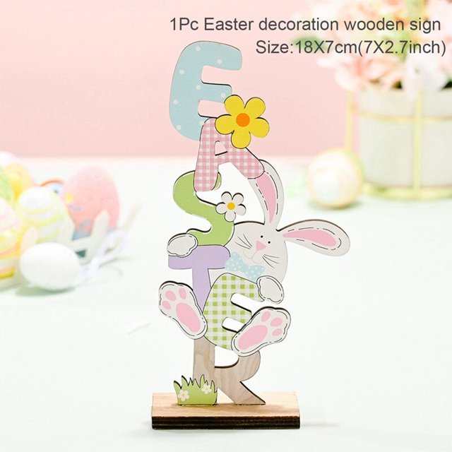 Adornos de madera para fiesta de Pascua, adornos de conejo para Wielkanoc, 2023