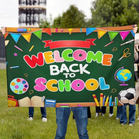 Welcome Back To School Banner, 72x44 Inch First Day of School Banner, Back to School Backdrop, Back To School Decorations for Classroom, Back To School Party Decorations
