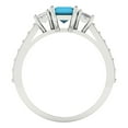 thumbnail image 4 of Clara Pucci 14K White Gold 1.88ct Turquoise Three-Stone Ring for Women, 4 of 8