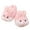 Pink, variant on Tfken Teen Unisex Girls Boys Slippers One Size Winter Closed-Heel Rabbit Print Plush Grey House Shoes