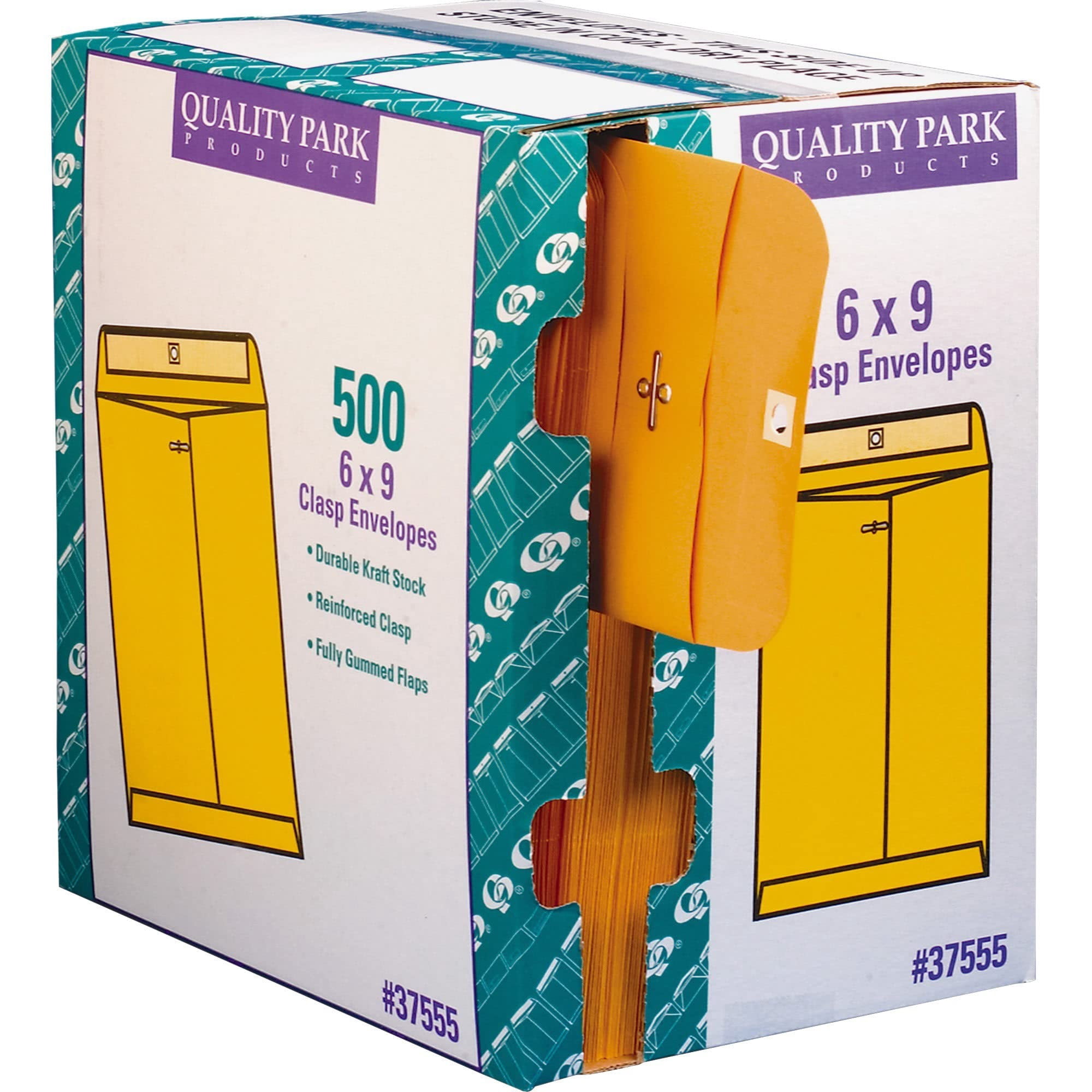 Quality Park Clasp Envelopes in Dispenser, 6 x 9 Inches, Kraft Brown, Pack of 500