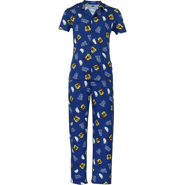 Pijama Dtr Bob Esponja para Niño Set Camisera Manga Corta con Pantalón Marino Talla 6