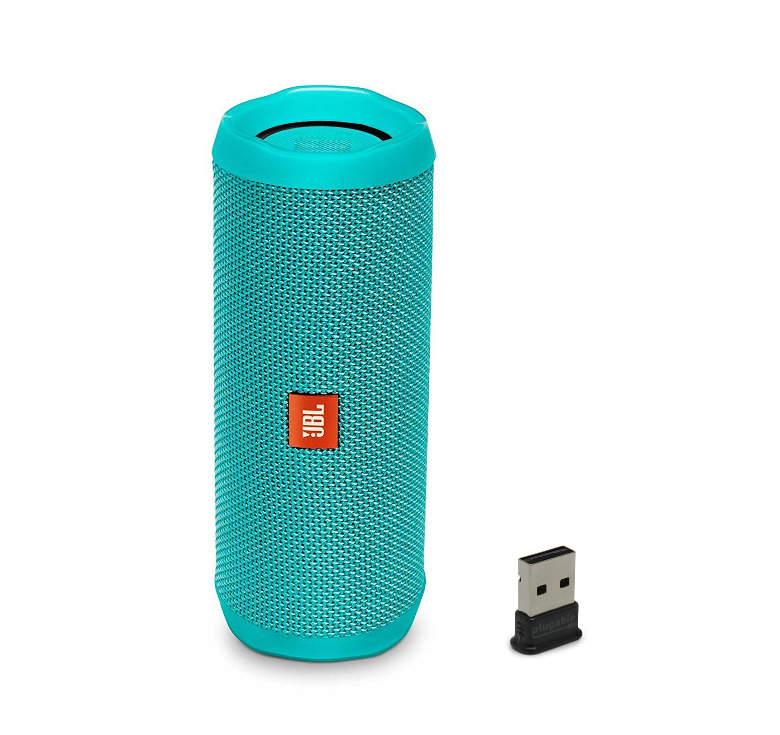 JBL FLIP 4 Teal Portable Bluetooth Speaker & Plugable Bluetooth USB