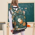 thumbnail image 7 of FORMRS Unisex School Backpack 17" Student Travel Bag with Laptop Compartment, Retro Floral Orange, 7 of 7
