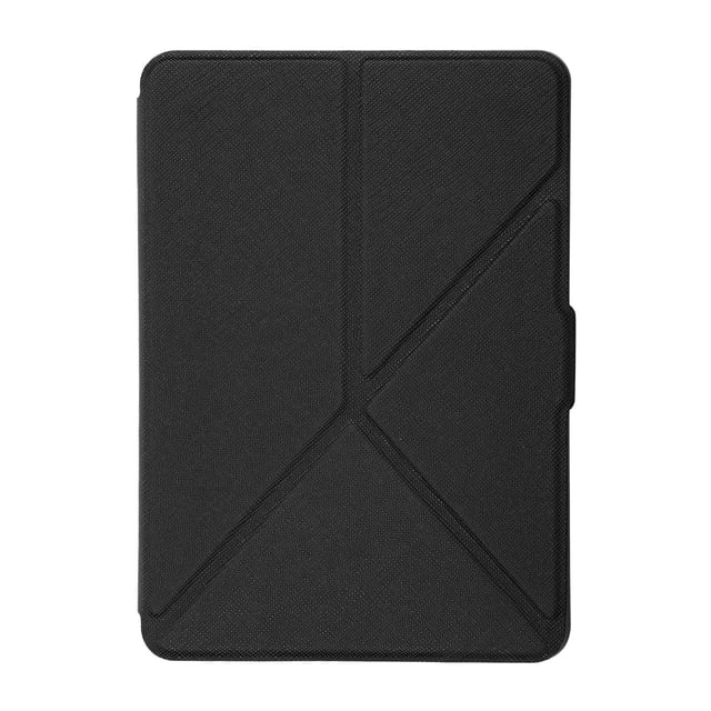 Funda protectora de cuero PU con patrón de cruz deformada para lector de libros electrónicos Kindle Paperwhite1/2/3 (negro)