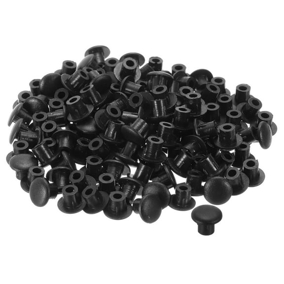 Uxcell 300Pack 5mm(3/16") Dia Plastic Screw Hole Plugs for Furniture Cupboard, Black