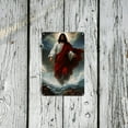 thumbnail image 5 of 1pc Metal Tin Sign Black Jesus Walking on Water - Jesus Christ Home Decor Tin Painting Wall Art Suitable for Home Restaurant Cafe Bar Garage Ready to Hang 8x12 Inch, 2D, 5 of 8