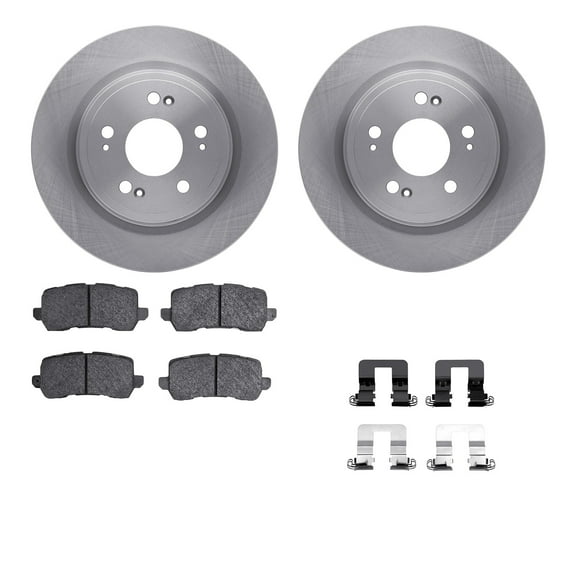 Dynamic Friction Company Rear Brake Rotors with 5000 Advanced Brake Pads includes Hardware 6512-58127