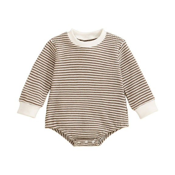 Gubotare Baby Girl Bodysuit Fall Baby Girl Bubble Bodysuit Bodysuit Smocked Bodysuit Cute Clothes Fall 0 3 6 9 12 18 24 Months (Brown,3-6 Months)