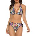 thumbnail image 1 of NICKSUN Women's Bikini Sets, Cute Print Two Piece Bathing Suits Sexy Halter Padded Bikini Swimsuits, 1 of 6