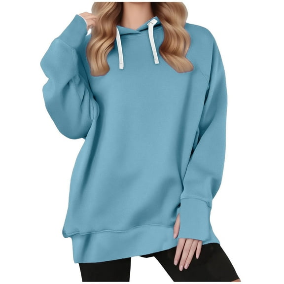 Ahdbta Womens Hoodies Pullover Fleece Sweatshirts Long Sleeve Hooded Sweatshirt with Thumb Holes Fall Winter Fashion Workout Pullover Tops