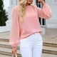 thumbnail image 2 of Tops para mujer Camisas Blusas Elegantes Camisas casuales de manga larga Moda Cómoda Blusa de cuello redondo de color sólido Odeerbi ODB-5, 2 of 7