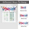thumbnail image 6 of Watercolor Butterfly Valance Rod Pocket Window Curtain for Kitchen Colorful Floral Flowers Window Treatment Valance Curtains for Bathroom 54 by 18 in, 1 Panel, 6 of 6
