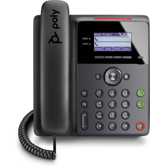 Poly Edge B30 IP Desk Phone, PoE (Polycom) - Open SIP - Connect to 16 Lines - Power Over Ethernet - Acoustic Fence Technology - RJ9 and 3.5mm Headset Ports - Illuminated Keys Where You Need Them