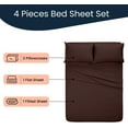 thumbnail image 3 of 600-TC Egyptian Cotton RV Camper - RV Sheets - 4 Piece Bed Set for Campers RV Eastern King 76" x 80" Sheets for RV Eastern King Sheet Set 6" Deep Fitted Sheet Luxury Soft (Chocolate), 3 of 6