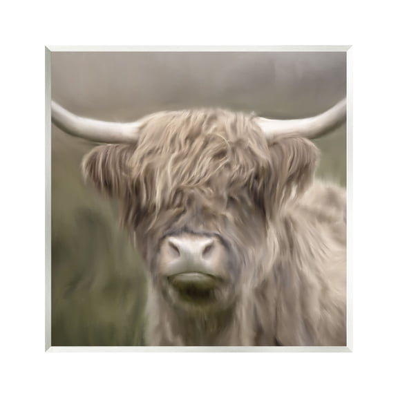 Stupell Industries Soft Highland Cow Animals & Insects Painting Unframed Art Print Wall Art, 12 x 12