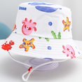 thumbnail image 4 of Bobifish Girls Sun Hat Cartoon Wide Brim Bucket Hat With Adjustable Chin Strap Sea Themed Beach Wear Sun Protection Hat, 4 of 5