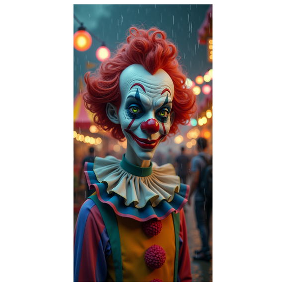 Colorful Clown Face Banner Carnival Theme Halloween Decoration for Party Fun Celebration Event