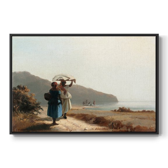 Vintage Landscape-CIX By Wexford Home Framed in Black Wood Gallery Wrapped Canvas 17 in. x 25 in.