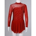 thumbnail image 4 of iiniim Loloda Girls Kids Shiny Sequins Mesh Tulle Lyrical Ballet Dance Dress 6-16 Burgundy 8, 4 of 7