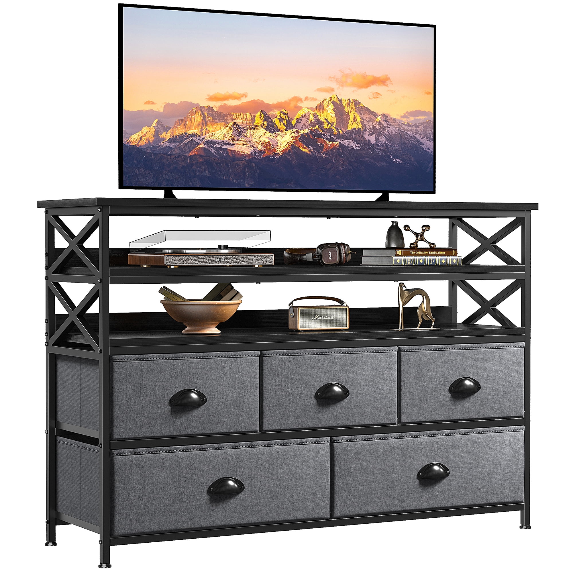 EnHomee Black Dresser for Bedroom TV Stands for 55 inch TV 5