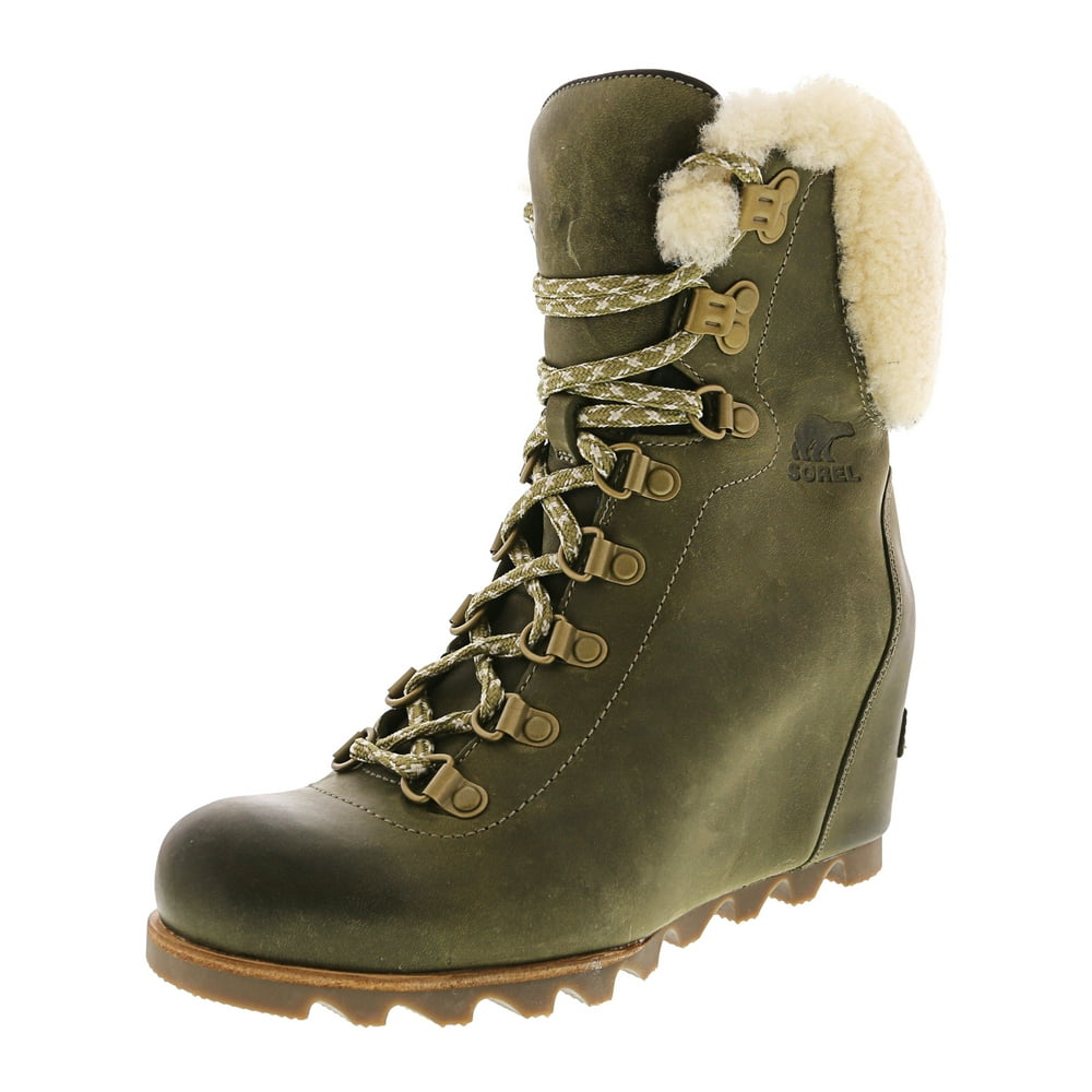 sorel after hours lace shearling boot