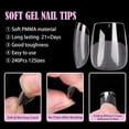 thumbnail image 2 of SINBEE Extra Short Coffin Nail Tips Soft Gel Nail Tips 240pcs Acrylic Fake Nail Tips Pre-Filed Half Matte Full Cover False Press on XS Coffin Nail Tips for Nail Extension Home DIY Nail Salon 12 Sizes, 2 of 7