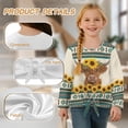 thumbnail image 6 of Xixirimido Aztec Tribe Sunflower Highland Cow Pattern Girls Long Sleeve Shirt Kids Crewneck T-Shirts Trendy 3D Graphic Tie-hem Cute Tees for Fall Winter, Size 11-12, 6 of 7