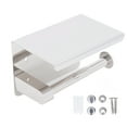 thumbnail image 1 of Soporte de papel higiénico de acero inoxidable, soporte de papel higiénico para baño montado en la pared con estante K9 304, 1 of 14