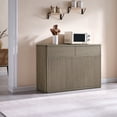 thumbnail image 4 of SICOTAS 50.15" W Sideboard Buffet Cabinet,Oversized Credenza with Sleek Curve Profile & Unique Waveform Panel, Spacious Storage with Large Drawers & Adjustable Shelves, Gray Alder, 4 of 15