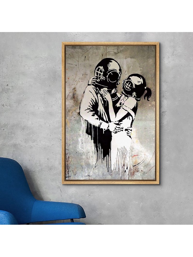 wall26 Framed Canvas Print Wall Art Banksy British Artist Deep Sea