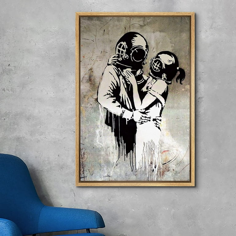 wall26 Framed Canvas Print Wall Art Banksy British Artist Deep Sea