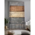 thumbnail image 2 of Sheer Curtains 84 Inches Long, Farmhouse Haze Blue Brown Semi Sheer Curtains Light Filtering Window Treatment, Vintage Wooden Striped Privacy Voile Drapes for Living Room Bedroom 52x84 Inch, 2 of 7