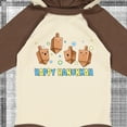 thumbnail image 4 of Inktastic Happy Hanukkah with Cute Dreidels Boys or Girls Long Sleeve Baby Bodysuit, 4 of 5