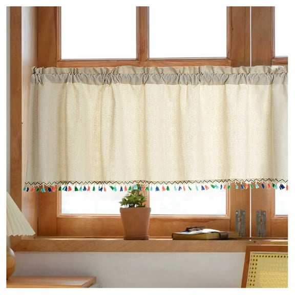 Short bistro curtains, modern kitchen opaque country house curtains, translucent dustproof kitchen curtains for bedroom and living room