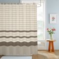thumbnail image 4 of Brown Beige Striped Shower Curtains for Bathroom, Farmhouse Stripes Cottagecore Waterproof Fabric Shower Curtain, Decorative Bathroom Curtain for Bathtub, 72"x72", No Hooks Included, 4 of 9