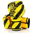 thumbnail image 1 of Fairtex BGV14 Muay Thai Boxing Microfibre Gloves for Men, Women, Kids | MMA Gloves, Kickboxing, Gym, Workout | Premium Quality, Light Weight & Shock Absorbent Boxing Gloves- (Yellow Grunge Art/12oz), 1 of 5