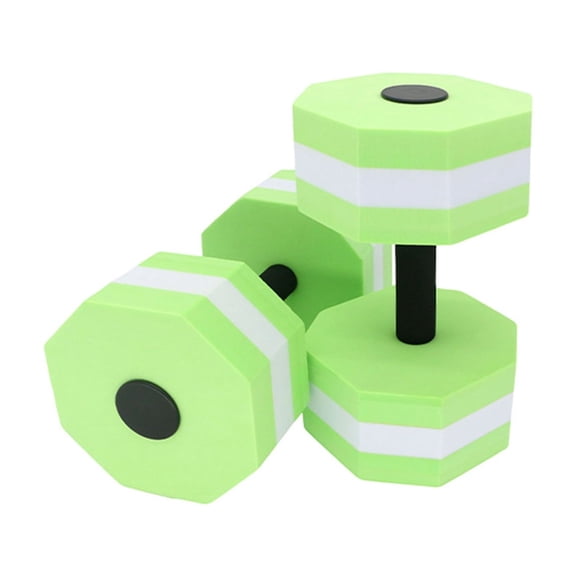 Shipiny 2pcs Water Aerobics Dumbbells EVA Aquatic Barbell, Lightweight Fitness Aqua Pool Exercise Equipment for Water Workouts and Swimming Fitness, Green