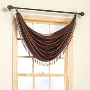 Home Trends Aspen Loop-Top Waterfall Valance, Warm Chocolate