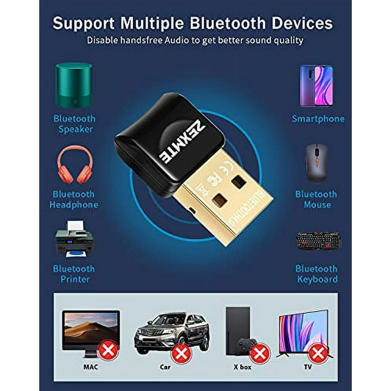 UGREEN USB Bluetooth 5.3 5.0 Adapter Wireless Dongle Transmitter Receiver  for PC Windows 11 10 8.1 7 Bluetooth Stereo Headset