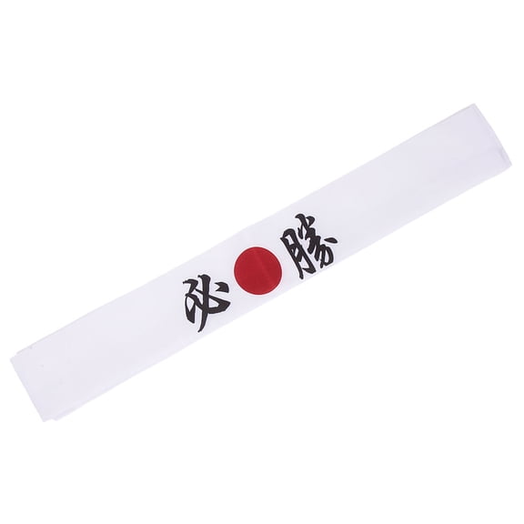 WRITWAA White Cotton Headband with Japanese Pattern Comfortable for Daily Wear