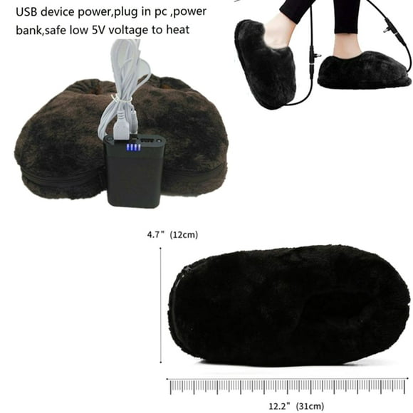 Zapatillas de interior con calefacción para hombres y mujeres, zapatillas de casa con calefacción eléctrica por USB para clima frío, cómodas zapatillas de calentamiento