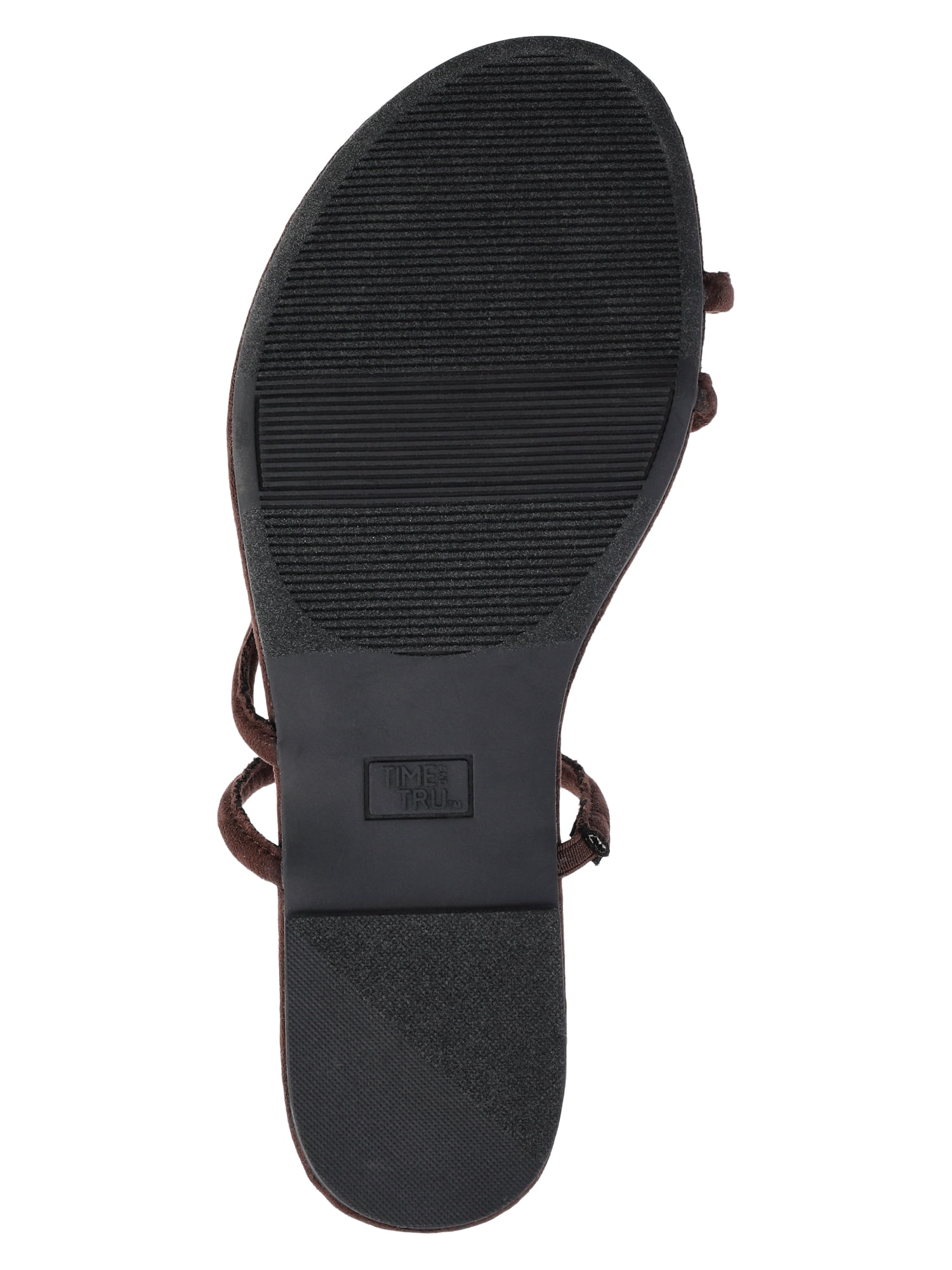 Time and Tru Women's Faux Suede Barely There Toe Loop Sandals