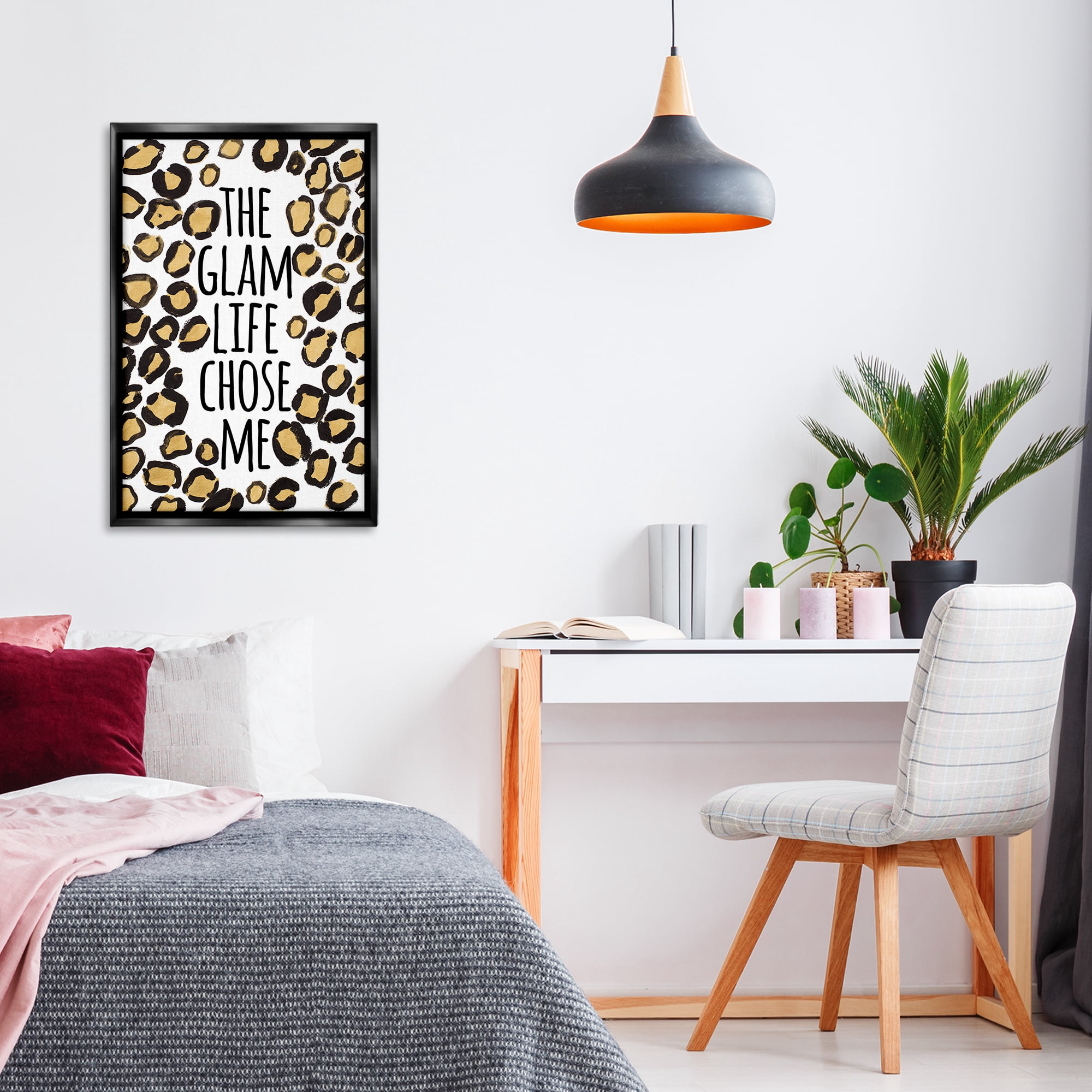 Stupell Industries Glam Life Chose Me Typography Painting Black Floater Framed Art Print Wall Art, 21 x 31
