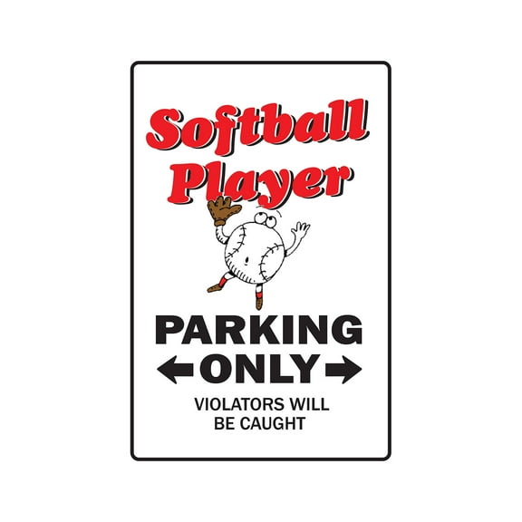 SOFTBALL PLAYER Aluminum Sign sport team catch coach bat ball catcher | Indoor/Outdoor | 18" Tall