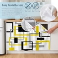 thumbnail image 5 of Yellow Black Geometric Cabinet Curtain 35"Wx35"L, Dustproof Under Sink Skirt with Self Adhesive Tape, Modern Simple Abstract Art Cabinet Curtain Cover for Kitchen Sink, Bathroom Vanity, Laundry Room, 5 of 9