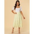 thumbnail image 3 of Unique Bargains Women's Floral Print Elastic Waist Ruffle Maxi Tiered Skirt, 3 of 6