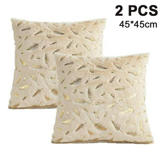 Funda de almohada de plumas bronceadoras de 2 piezas, funda de cojín con borlas, almohada decorativa de pelo corto con cremallera, sofá y dormitorio Zhivalor 2034650-1
