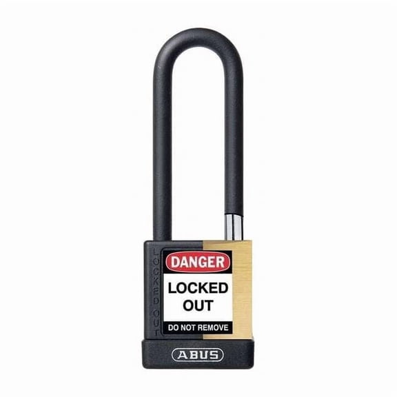Keyed Padlock, Open, Rectangular Steel Body, Hardened Steel Shackle, 3/4 in W