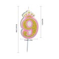 thumbnail image 4 of Baking Birthday Candle Golden Glitter Powder Number Party Pie Cake Decoration Kids Gift, Type 9, 4 of 8